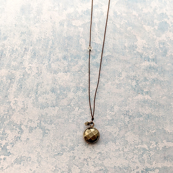 Pyrite and Diamond Pendant 4