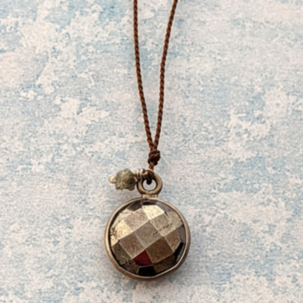 Pyrite and Diamond Pendant 2