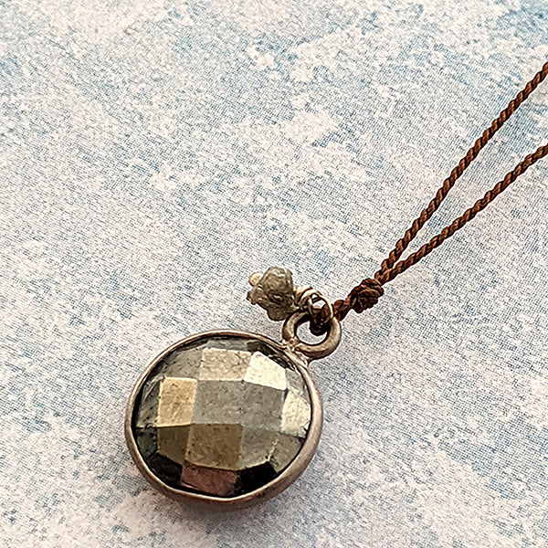 Pyrite and Diamond Pendant 5