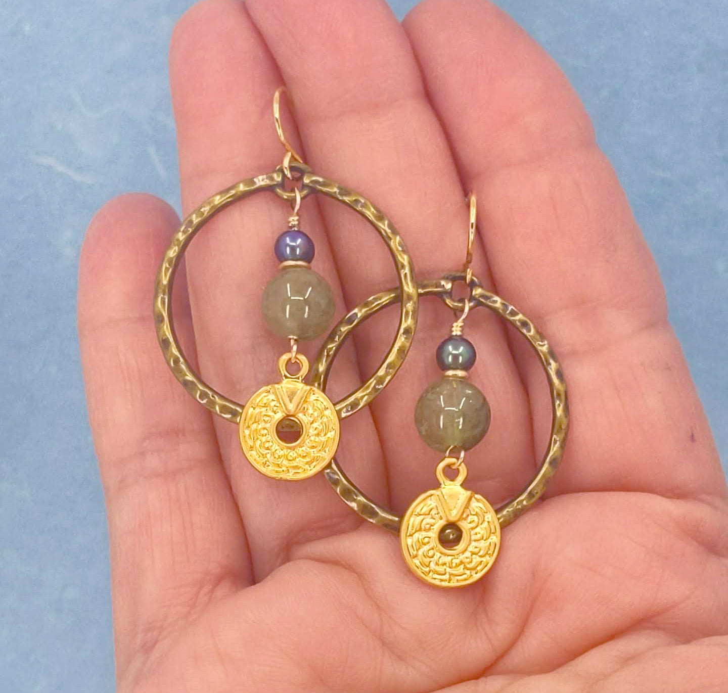Circles and Stones Earrings 4