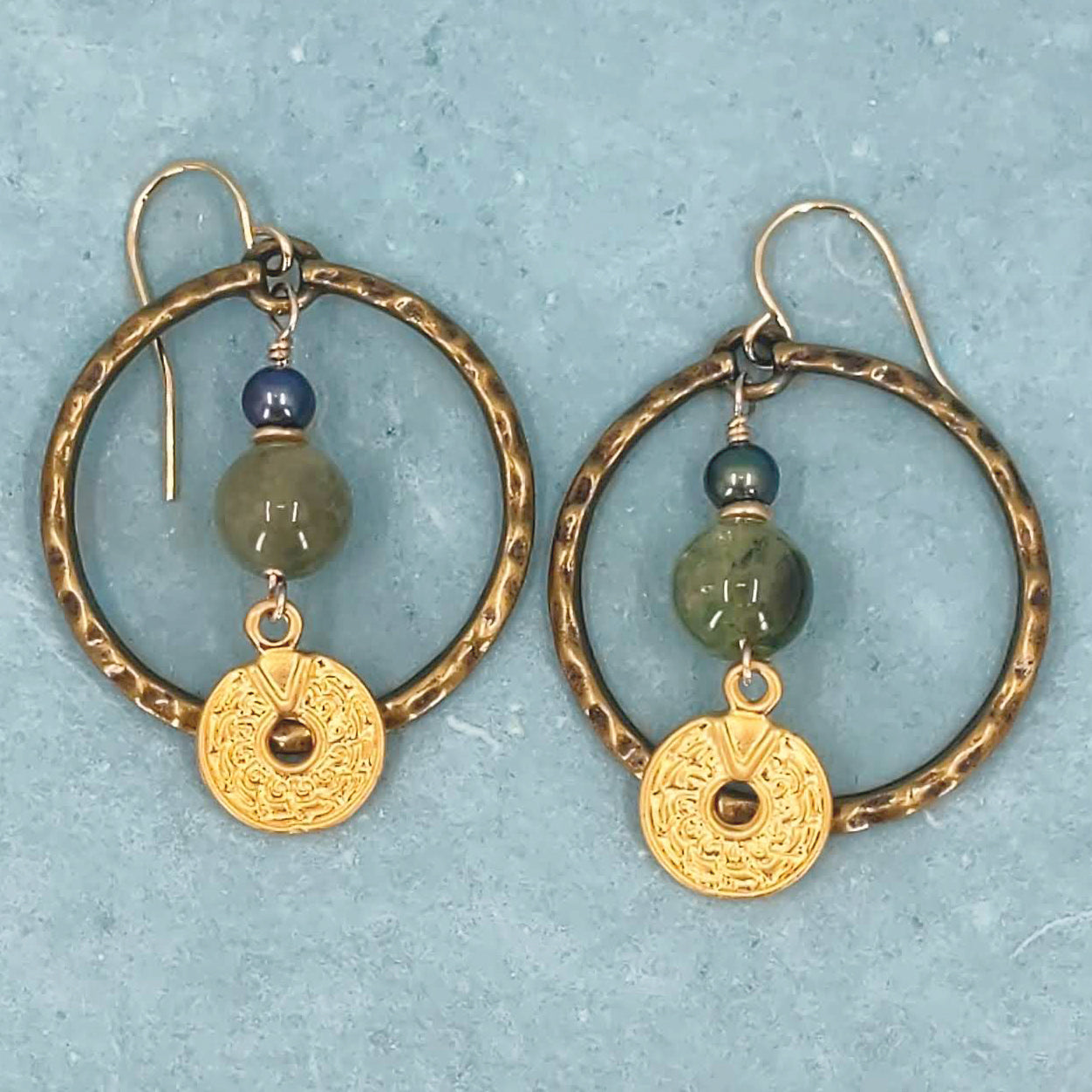 Circles and Stones Earrings