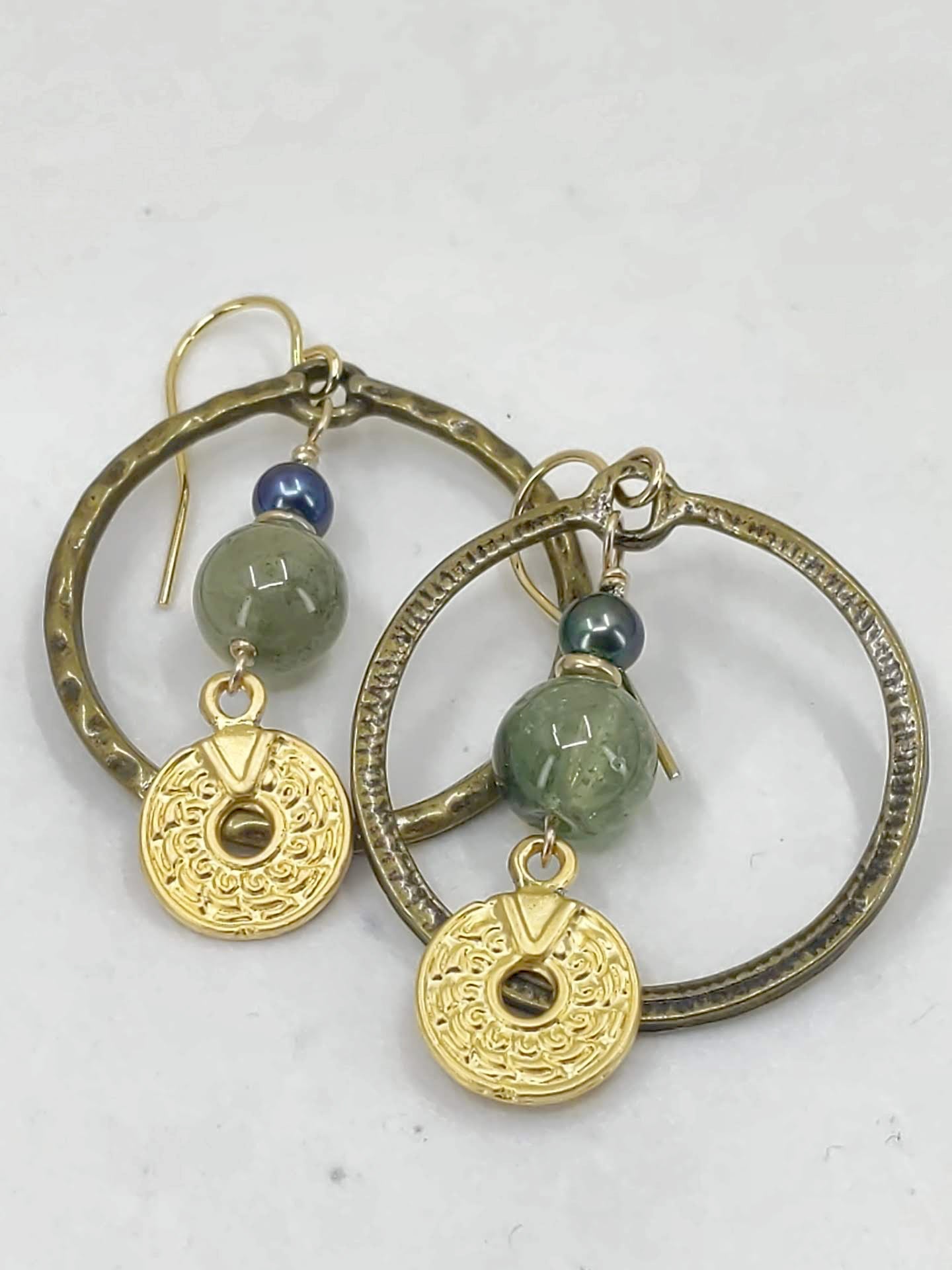 Circles and Stones Earrings