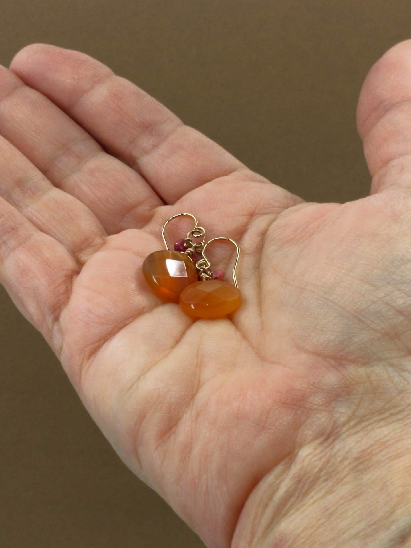 Double Dip Carnelian and Ruby Earrings