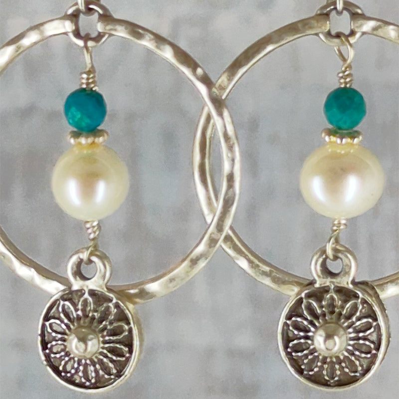 Future Vision Pearl Hoop Earrings 3