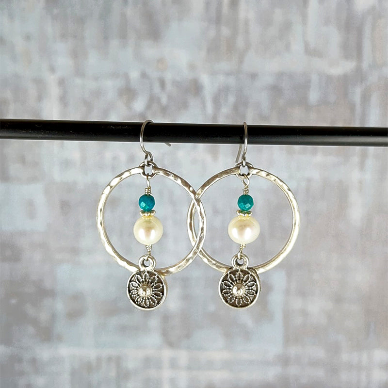 Future Vision Pearl Hoop Earrings 4