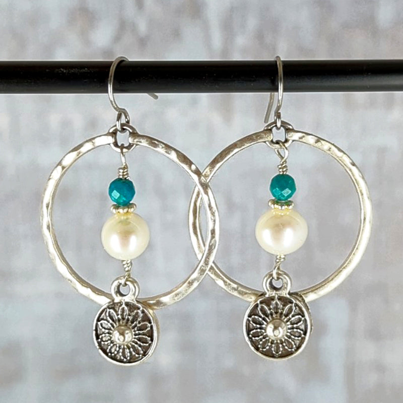 Future Vision Pearl Hoop Earrings