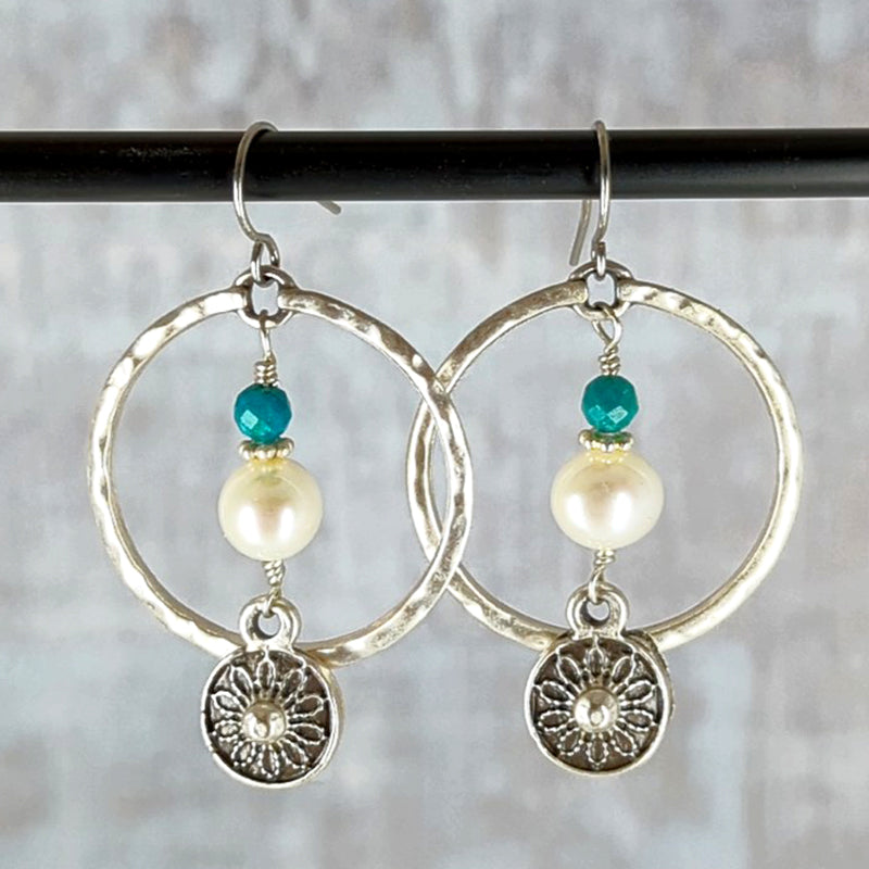 Future Vision Pearl Hoop Earrings 1
