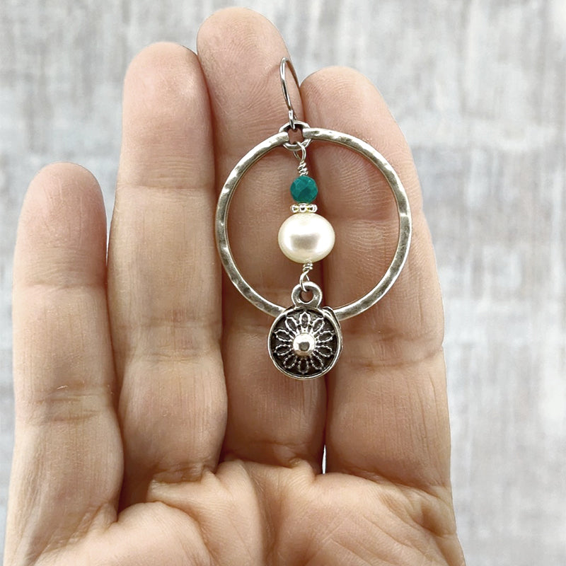 Future Vision Pearl Hoop Earrings 5