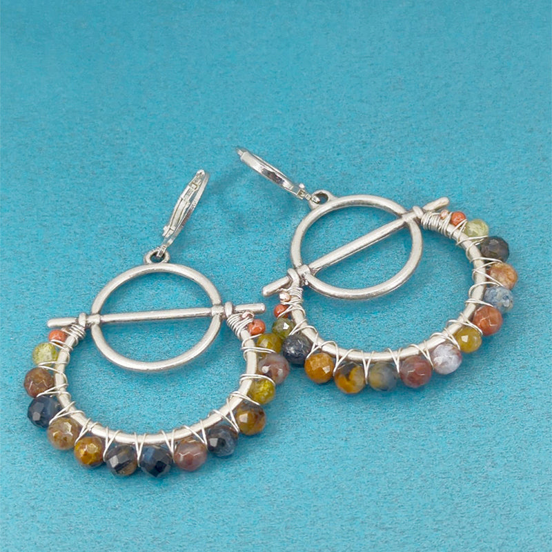 Warm Feels Gemstone Hoop Earrings