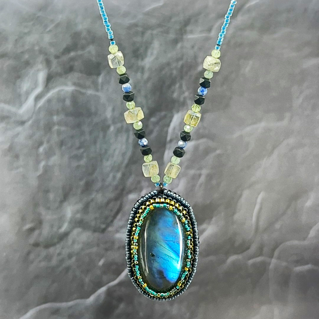 Dark Star Gemstone Pendant Necklace 8