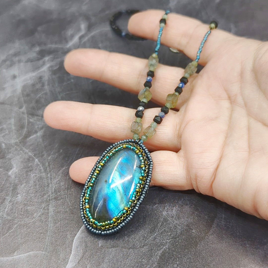 Dark Star Gemstone Pendant Necklace 2