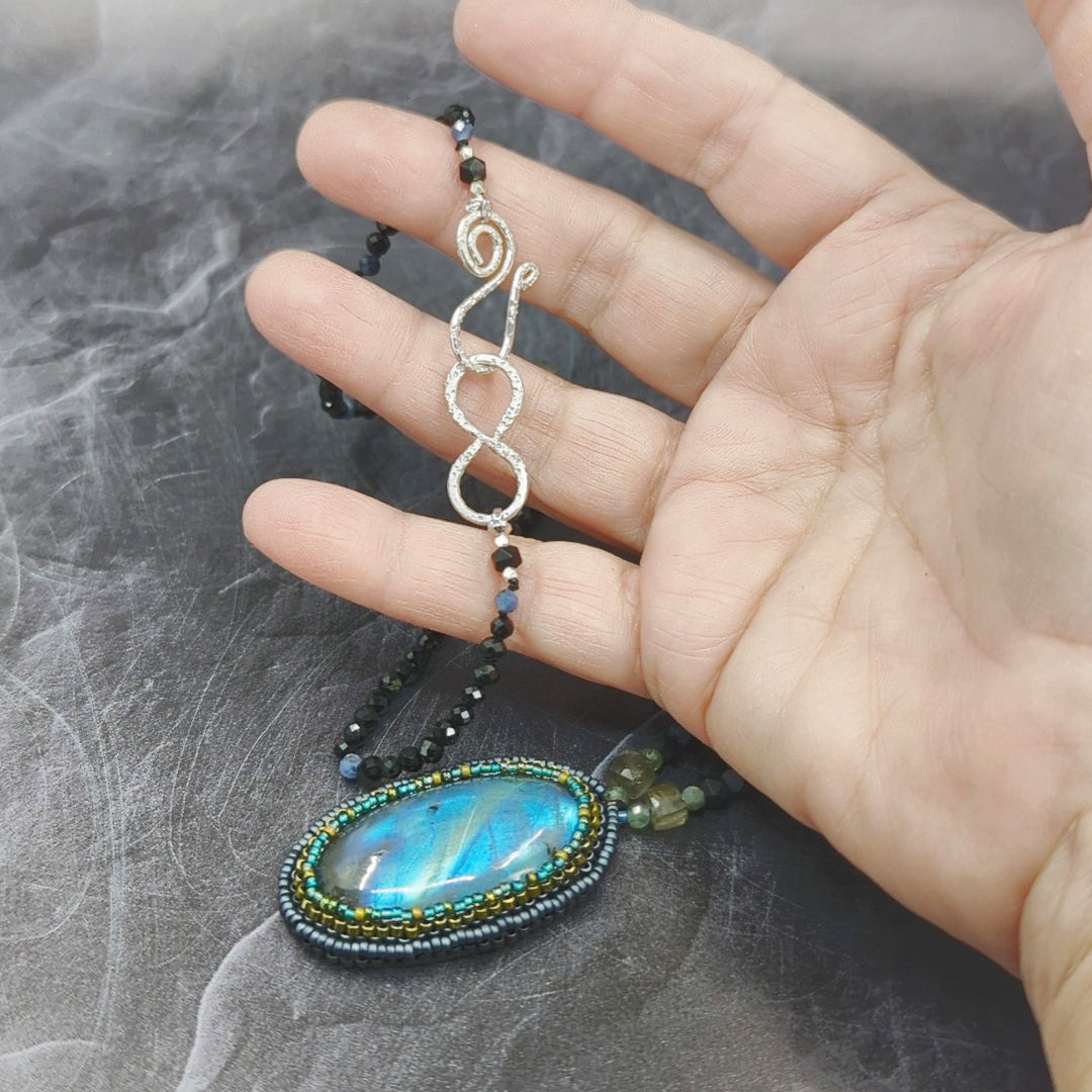 Dark Star Gemstone Pendant Necklace 5