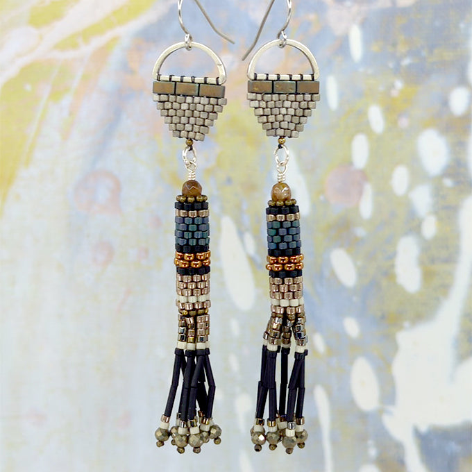 Blue Spirit Fringe Earrings 1