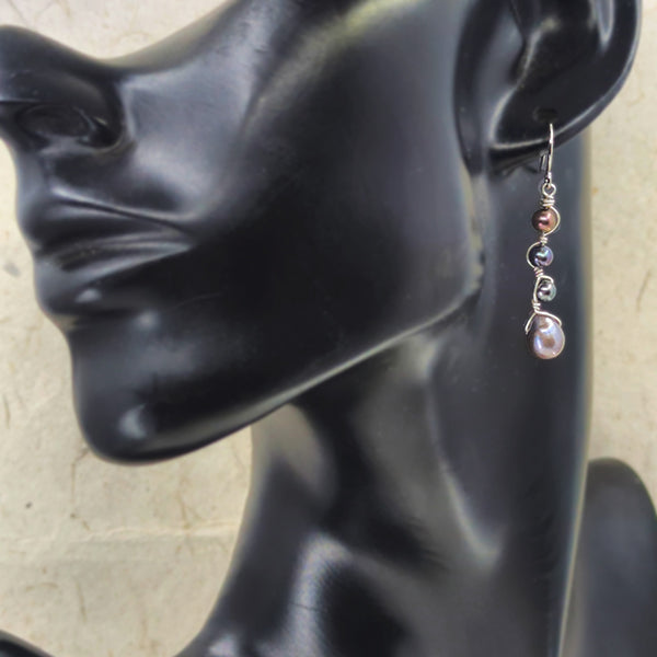 Vines Earrings Blue Pearl 5
