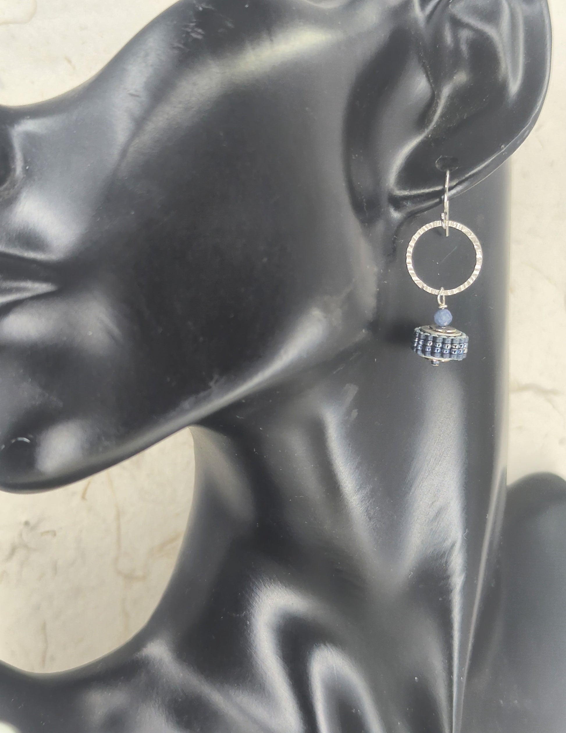 Life is a Wheel Earrings, Blue Sapphire 2