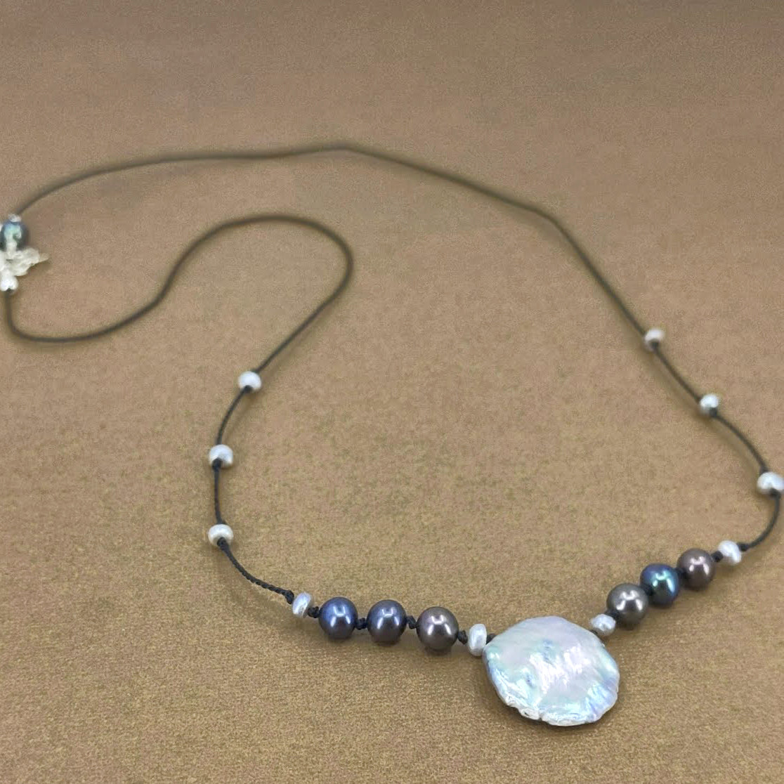 Moonglow Coin Pearl Necklace
