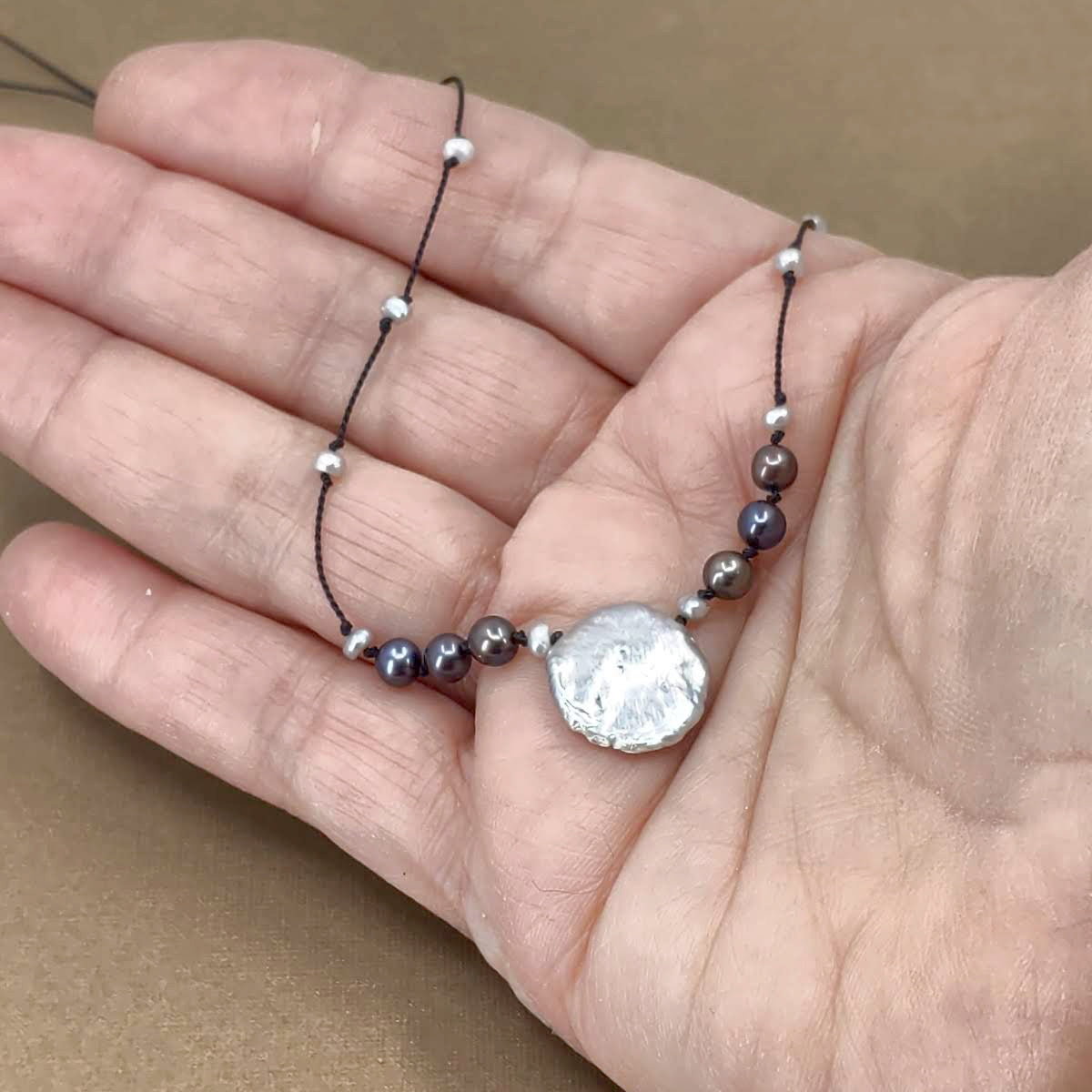 Moonglow Coin Pearl Necklace 5