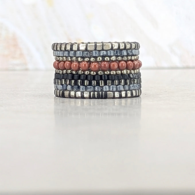 Coral Craving Gemstone Band Ring 1