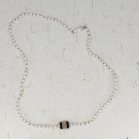 Pearl Floater Necklace, Coffee & Cream 6