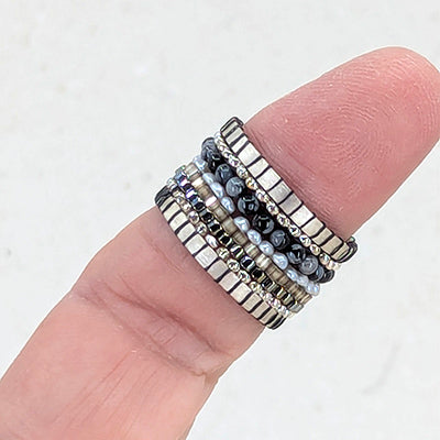 Modesty Gemstone and Pearl Band Ring