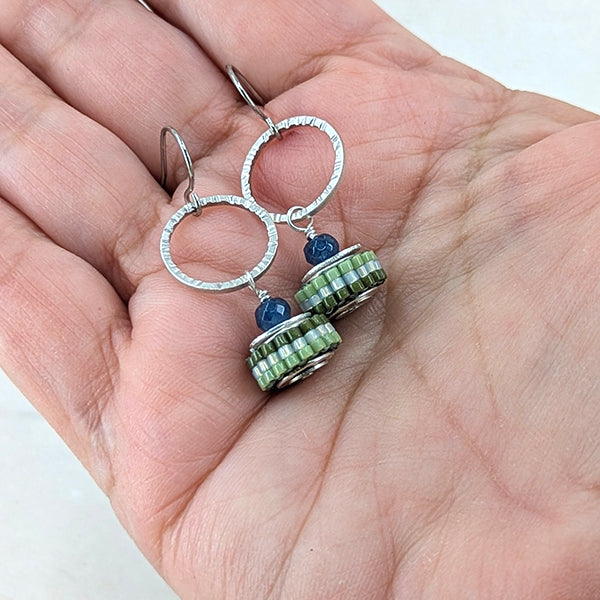 Life is a Wheel Earrings, Fern 2