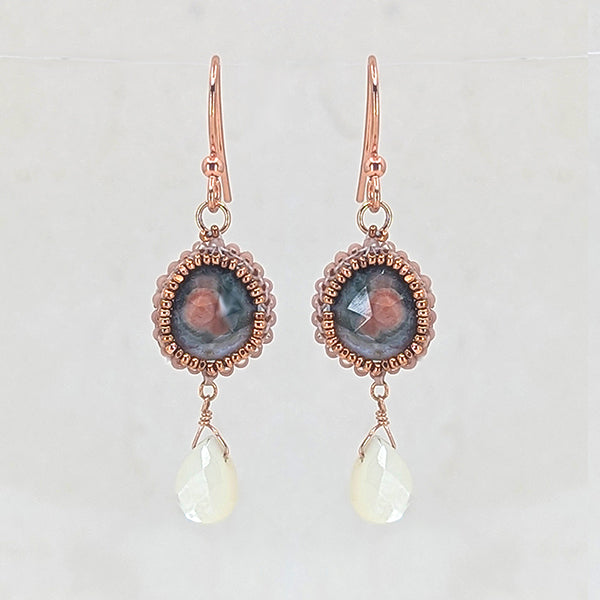 Small Gasp Gemstone Dangle Earrings 1