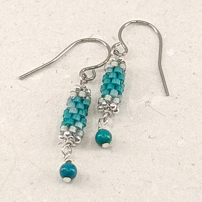 Birthstone Bits Earrings, Turquoise 4