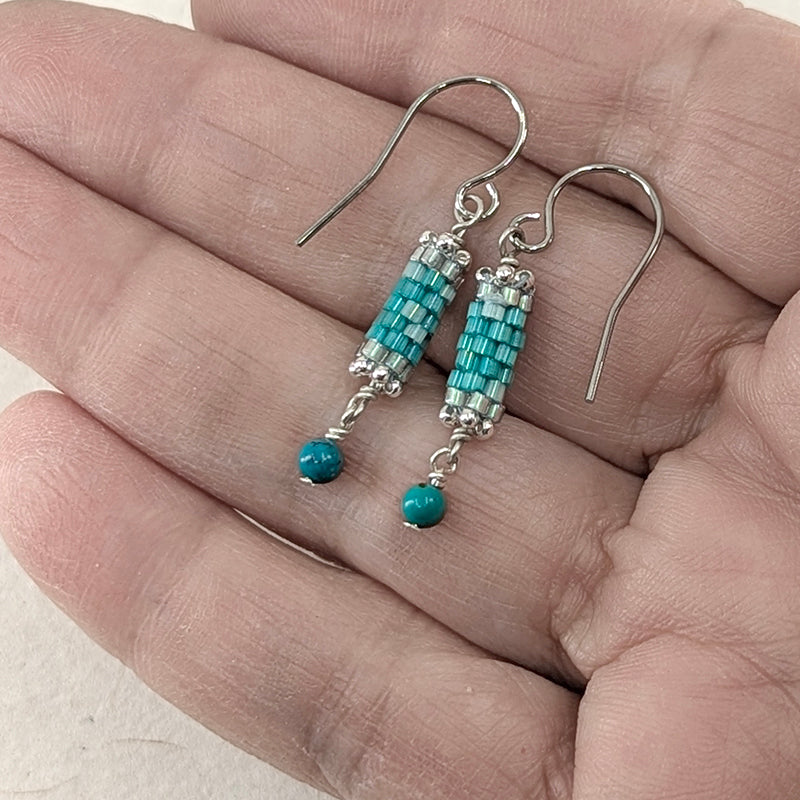 Birthstone Bits Earrings, Turquoise 2