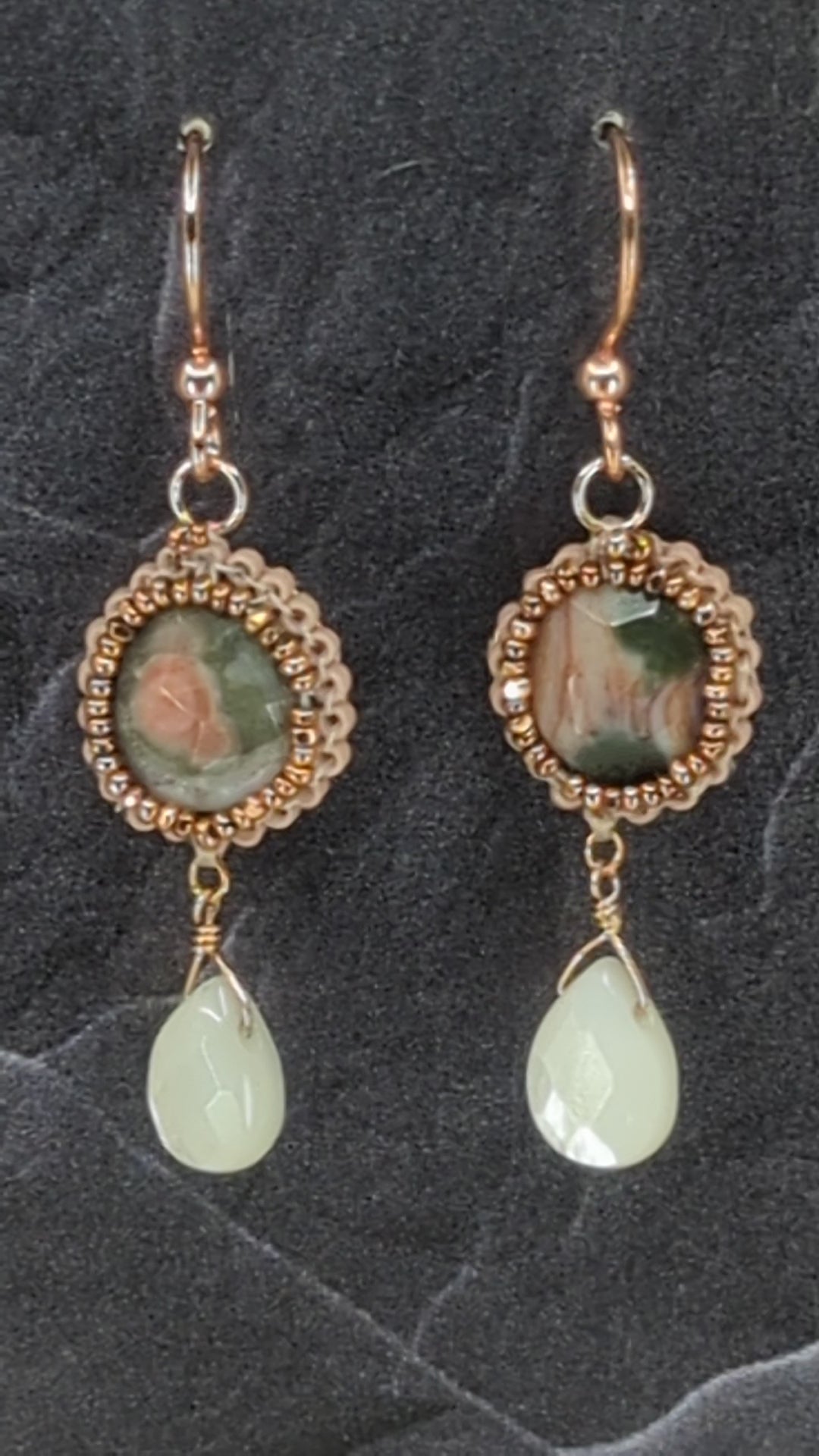 Small Gasp Gemstone Dangle Earrings 5