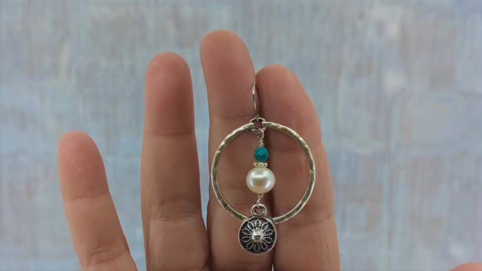 Future Vision Pearl Hoop Earrings 6