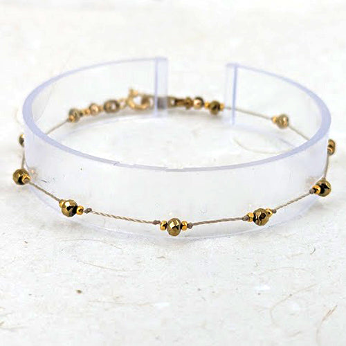 Simple Silk Bracelet Golden Pyrite 6