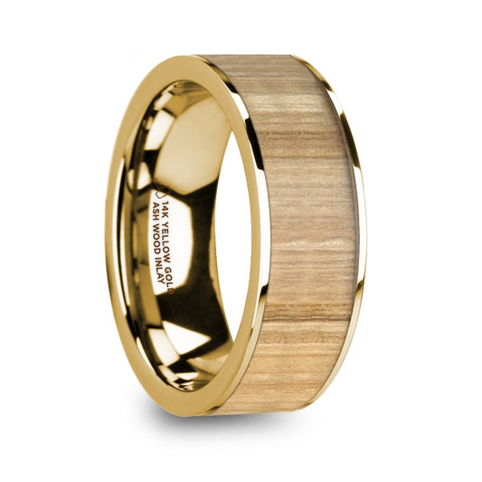 Ash and 14K Solid Yellow Gold Wedding Band