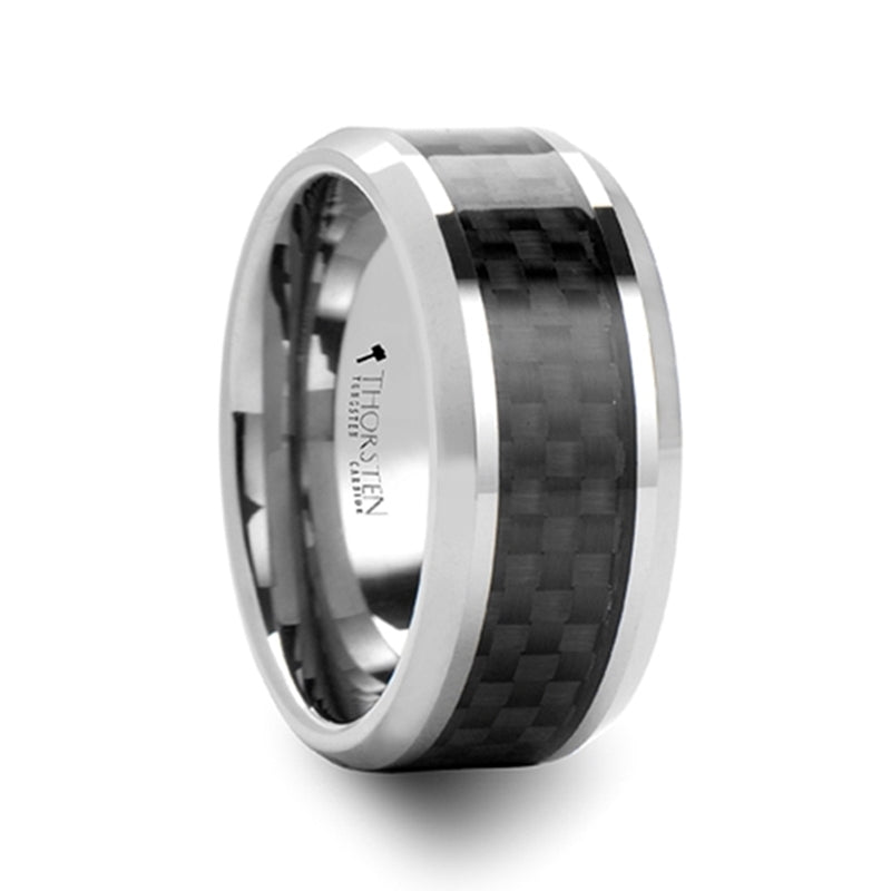 Carbon Fiber Inlaid Tungsten Wedding Band