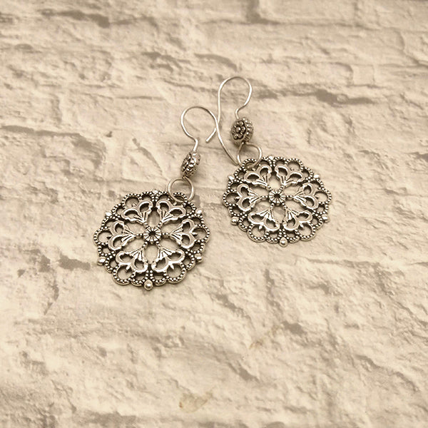 Mandala 01 Sterling Silver Earrings