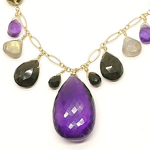 Custom Fine Amethyst and 14k Gold Necklace for Charles 5