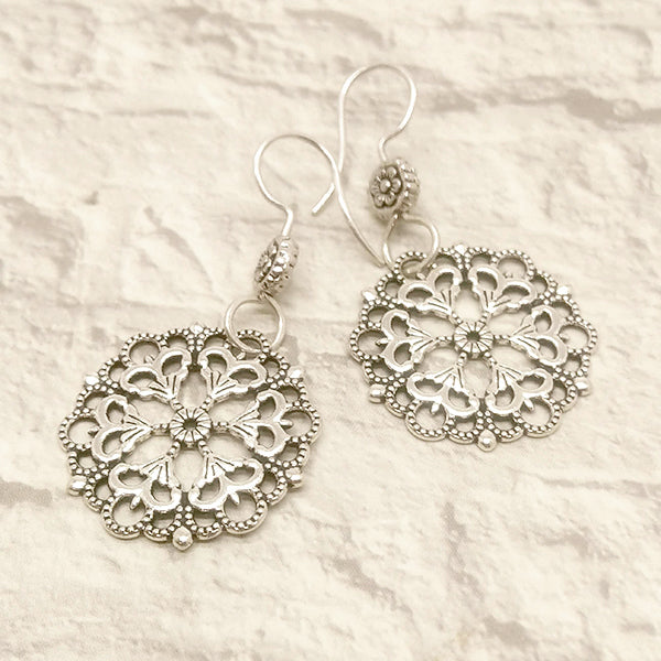 Mandala 01 Sterling Silver Earrings 4