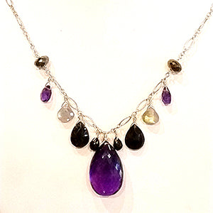 Custom Fine Amethyst and 14k Gold Necklace for Charles 4