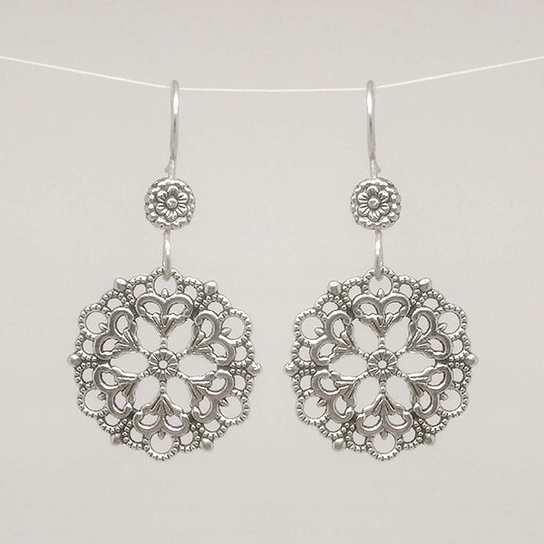 Mandala 01 Sterling Silver Earrings