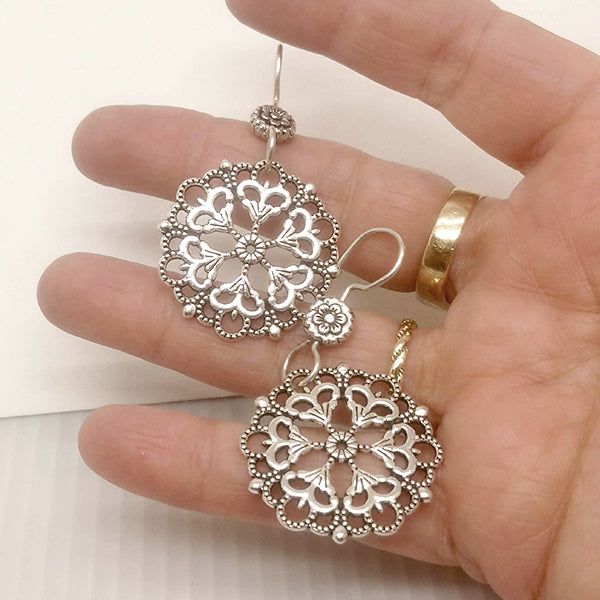 Mandala 01 Sterling Silver Earrings 9