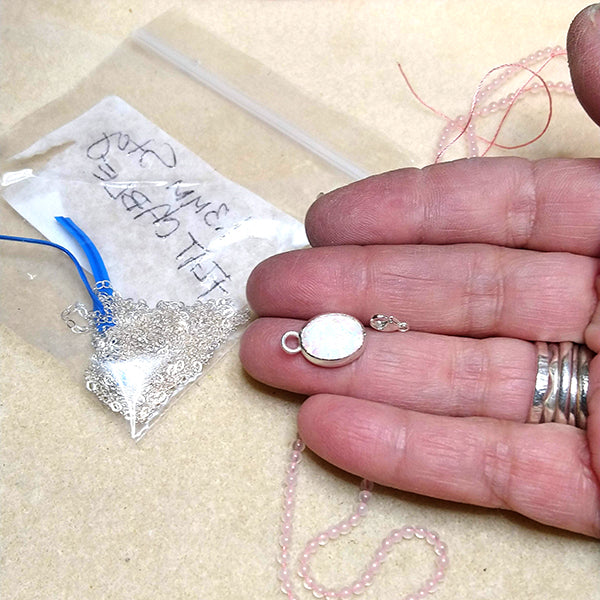 Opal Earrings Transformed Into Custom Necklace for Christine 8