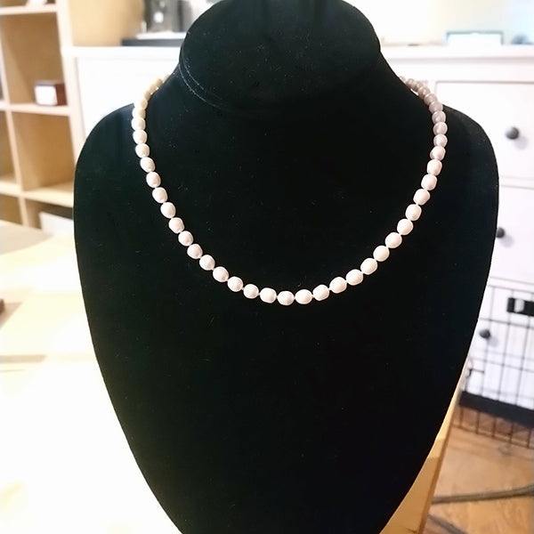 Truly Yours Pearl Necklace with 14k Gold Clasp 4