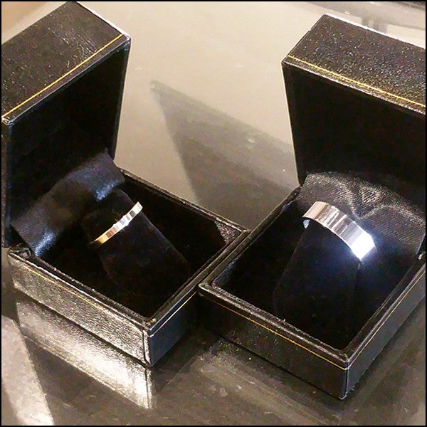 White Gold Wedding Bands for Muddy and Noelle , rings - No Roses Custom, No Roses Jewelry Artisan Jewelry Los Angeles