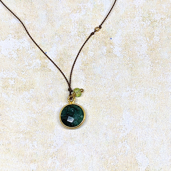 Green Onyx Peridot Pendant 1