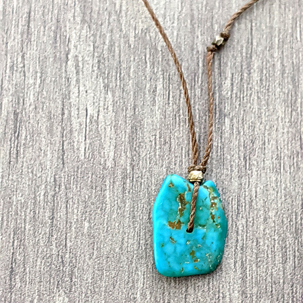 Rough Turquoise Slice Pendant – No Roses