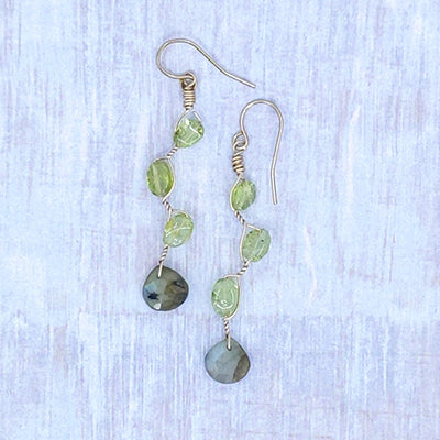 Vines Earrings, Peridot and Labradorite 1