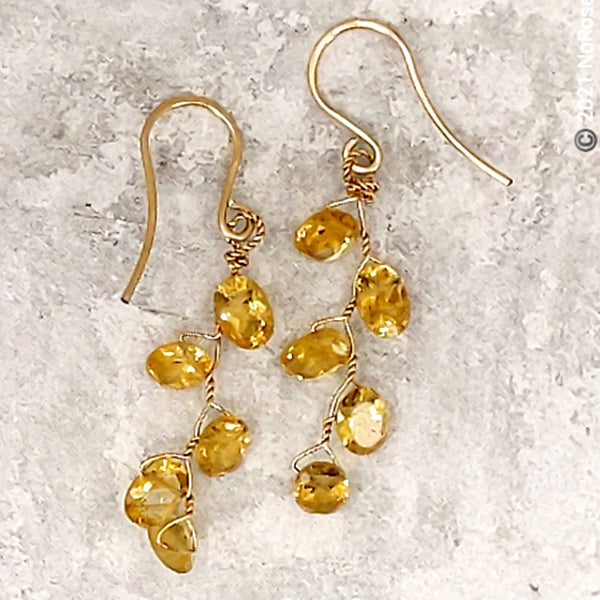 Vines Earrings, Fine Citrine 7