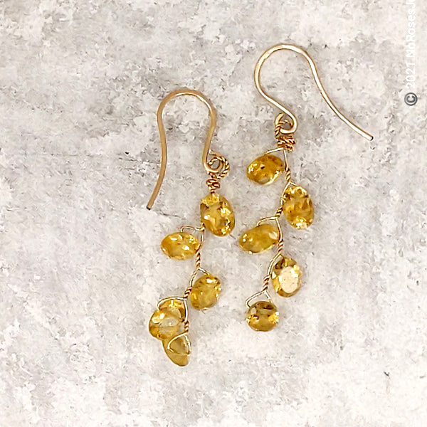 Vines Earrings, Fine Citrine 1