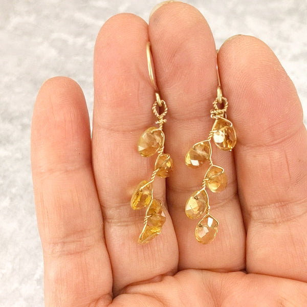 Vines Earrings, Fine Citrine 3