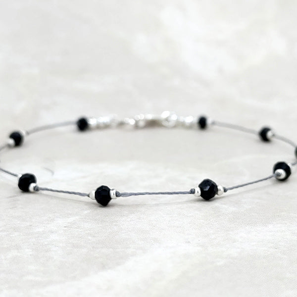 Simple Silk Bracelet Black Spinel 2
