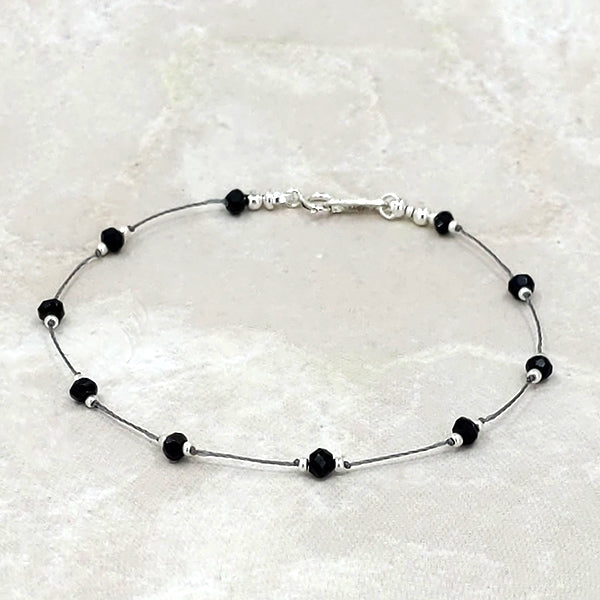 Simple Silk Bracelet Black Spinel